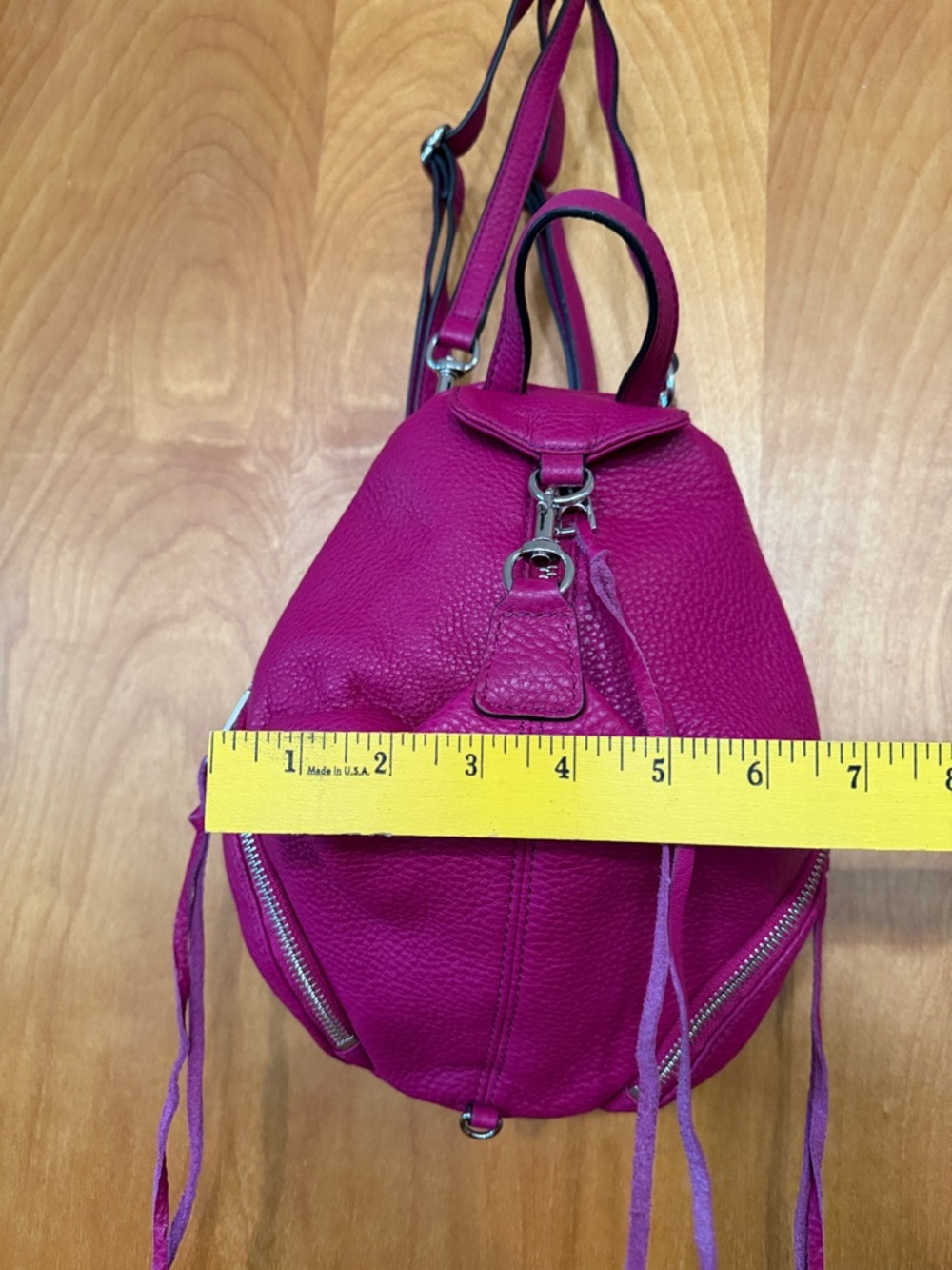 Rebecca Minkoff Magenta Leather Backpack Purse - Picture 3 of 13
